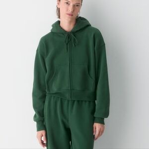 Aritzia Scarab Green Zip-Up Hoodie